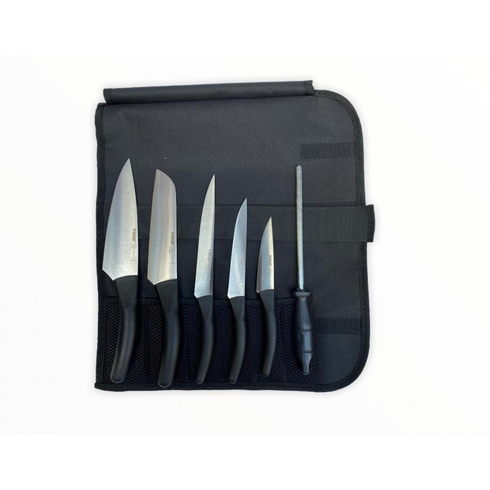 Pirge Deluxe Çantalı Santoku Şef Bıçak Seti (7 Parça) 