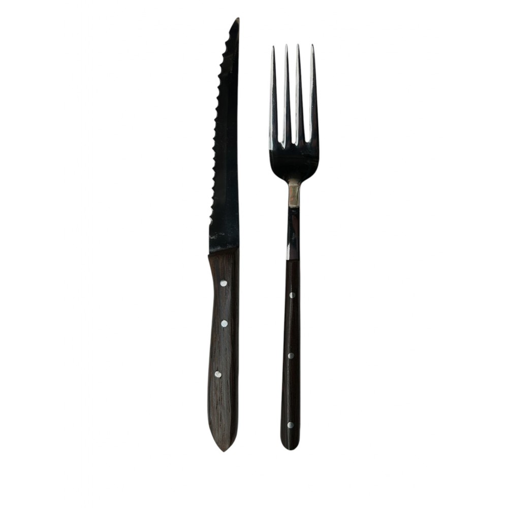 Steak Çatal ve Bıçak Seti Ağaç Saplı