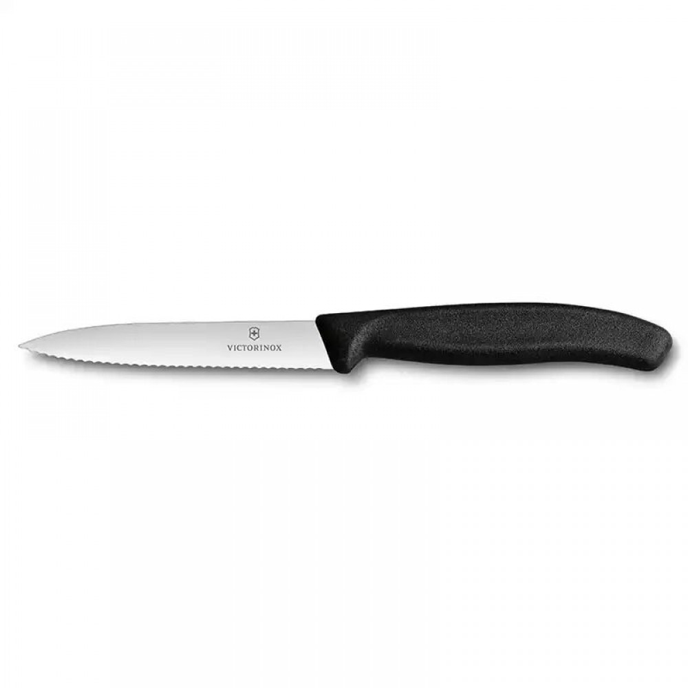 Victorinox Siyah Sebze Bıçağı Tırtıklı (10 cm) 6.7733