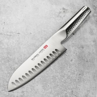 Global Japon Ukon Santoku Şef Bıçağı Oluklu GU-04 (Yoshikin)