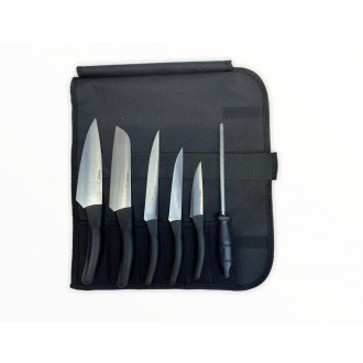 Pirge Deluxe Çantalı Santoku Şef Bıçak Seti (7 Parça) 
