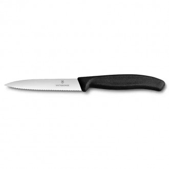 Victorinox Siyah Sebze Bıçağı Tırtıklı (10 cm) 6.7733