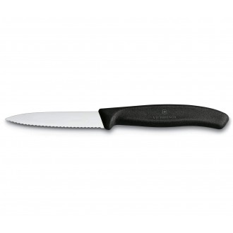 Victorinox Siyah Sebze Bıçağı Tırtıklı (8 cm) 6.7633